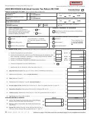 Michigan Individual Income Tax Return Form Mi Course Hero