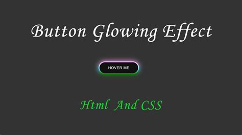 Button Glowing Effect On Hover Using Html Css Amin Coding Youtube