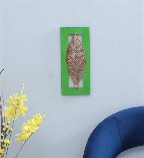 Buy Iron And Mdf Wood Framed Leaf Wall Art In Gold And Green At 17 Off By Handi Crafy Pepperfry