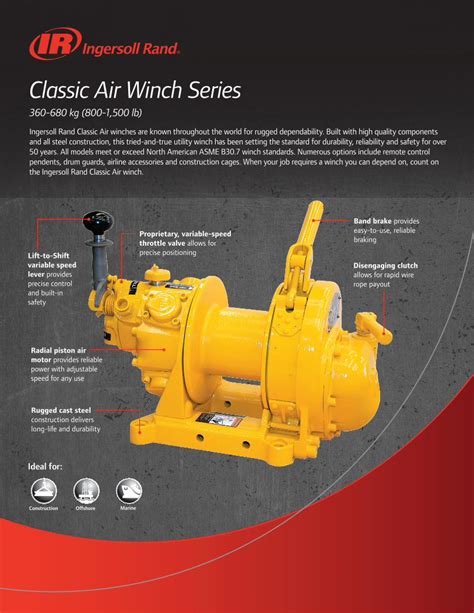 Pdf Classic Air Winch Series Ingersoll Rand Products · Ingersoll