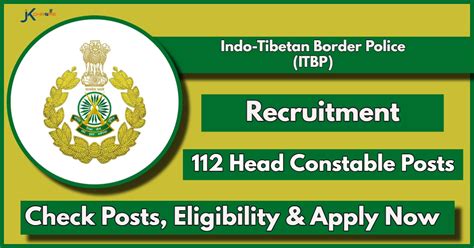 Itbp Head Constable Recruitment Notification Out Apply Now For