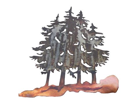 SMW0277 Metal Decor Wall Art Forest Pine Trees Sunriver Metal Works