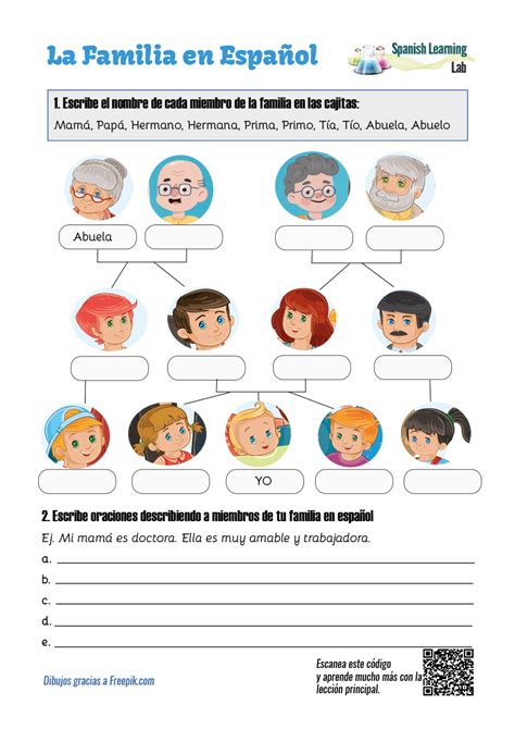 La Familia Worksheet In Spanish Zipworksheet