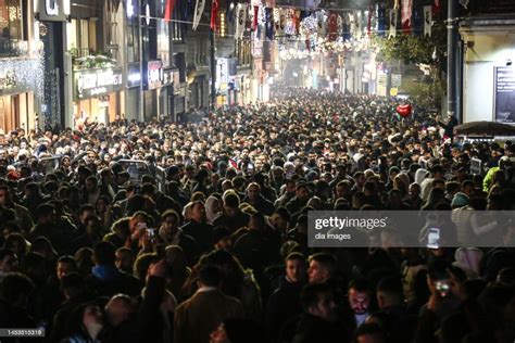 People Gather For New Years Eve Celebrations In Taksim Square On