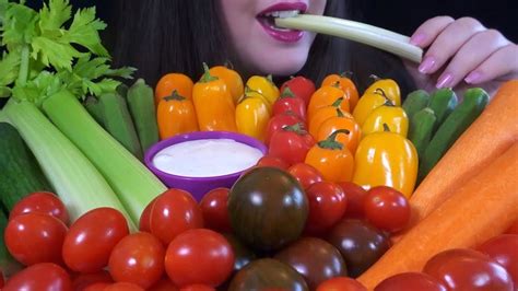 Healthy Eating Asmr Raw Veggie Platter Extremely Satisfying Crunchy