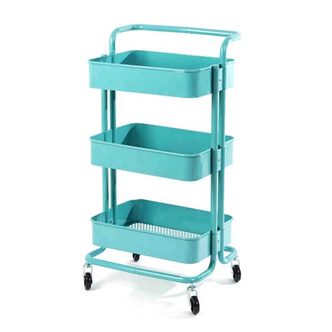 Movable Storage Rolling Cart Organizer Shelf Tier Home Adjustable