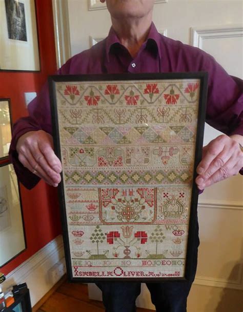 Original Victorian Embroidered Sampler Dated 184 By Etsy Uk Strong