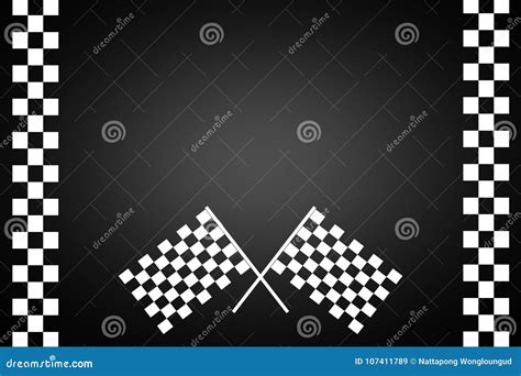 Racing Road Background With Red Checkered Borders Race Track With