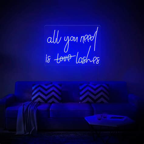 All You Need Is Love Lashes LED Neon Sign Custom Neon Sign Etsy