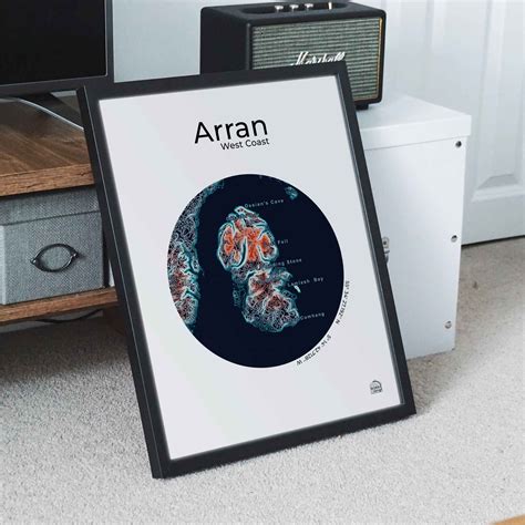 isle  arran topographic contour map scottish highlands