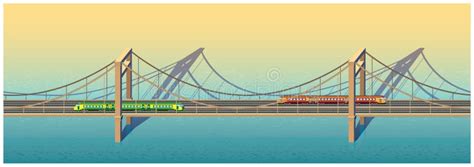 Ponte Ferroviario E Ferrovia Sezione Di Binario Illustrazione