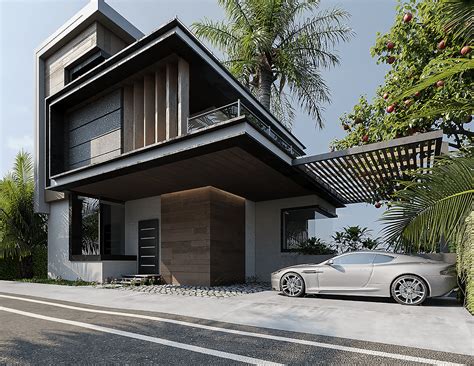 Exterior Design Modern Villa 3 Images Behance