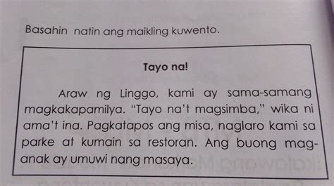 Sagutin Ang Mga Tanong Tungkol Sa Kuwentong Binasa Isulat Sa Kuwaderno