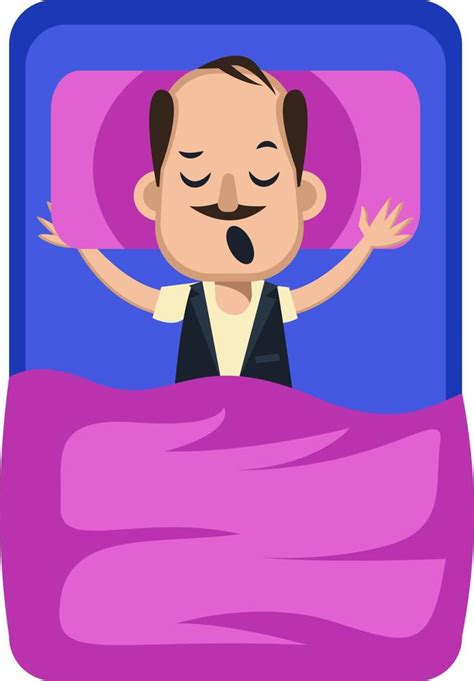 Man Sleeping In Bed Illustration Vector On White Background 13687575