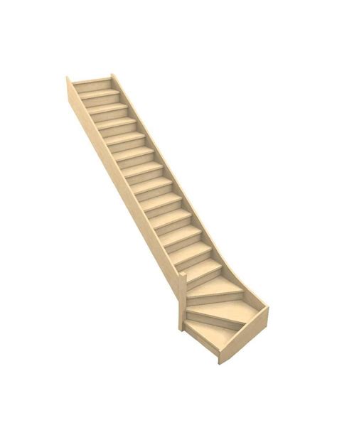 Escalier Quart Tournant Bas Sela Confort Bois Bas Gauche Sapin