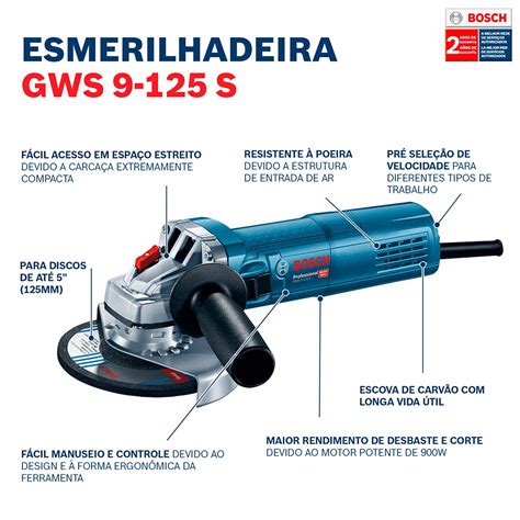 Esmerilhadeira Angular De Bosch Gws S W Ritec M Quinas E