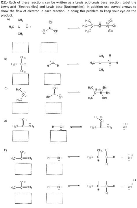 SOLVED Q11 Each 0r These Reactions Can Be Written As Lewis Acid Lewis