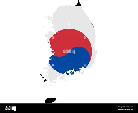 Flag in form form of the geographical country, Korea, Republic of ...