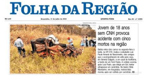 Capa Folha da Região de 2018 07 11