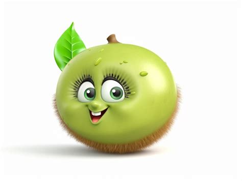 3d Illustration Of Green Apple Cartoon Character With Glasses And Red