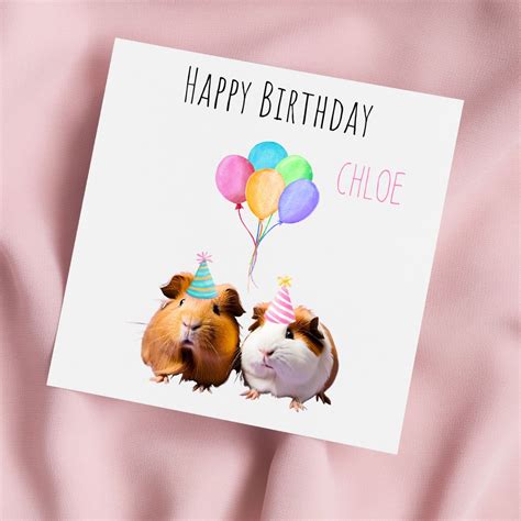 Guinea Pig Birthday Card Guinea Pigs Card Personalised Card Etsy