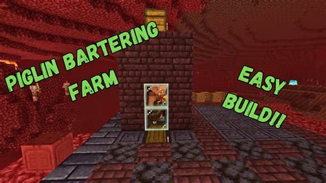 Piglin Bartering Farm Minecraft Tutorial Bedrock Youtube