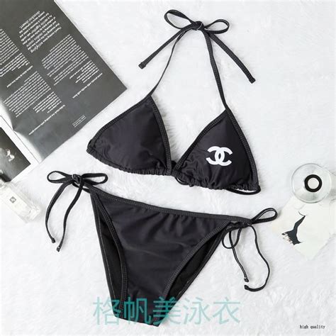 Chanel Bikini Photo Cute European American Super Fairy Halter Neck