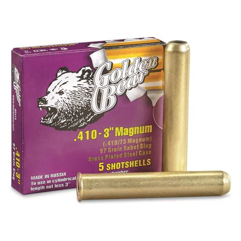 Golden Bear, .410, 3", 97 Grain, 50 Rounds - 119743, 410 Gauge Shells ...