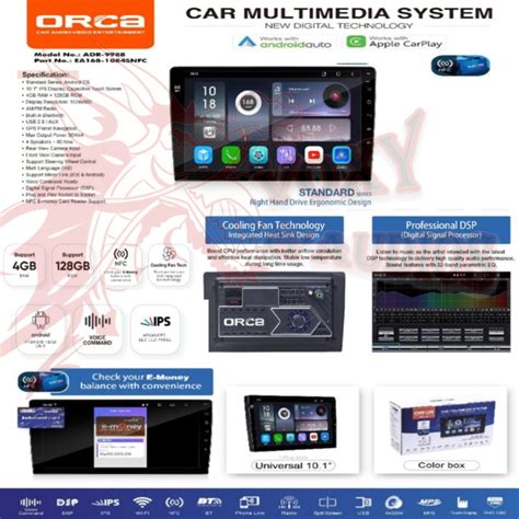 Jual Head Unit Android New Standar Carplay Orca Adr Dsp Nfc