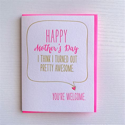 Funny Mother S Day Card Sarcastic Mother S Day Card Etsy