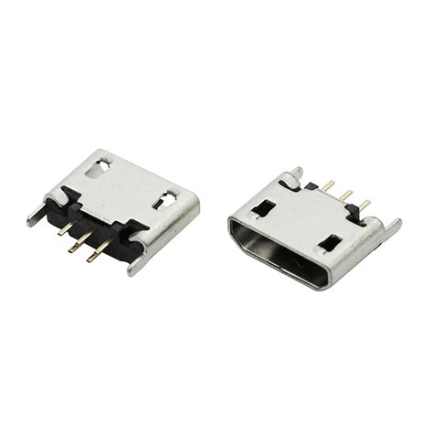 Vertical B Type Female 180 Degree Micro Usb Socket Connector 5p Direct