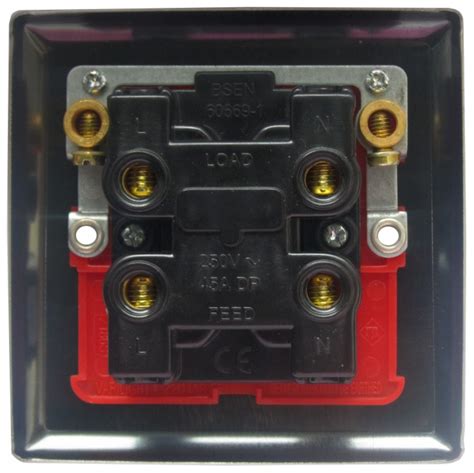 Varilight Classic Iridium Black 1 Gang 45a Cooker Switch Ukes