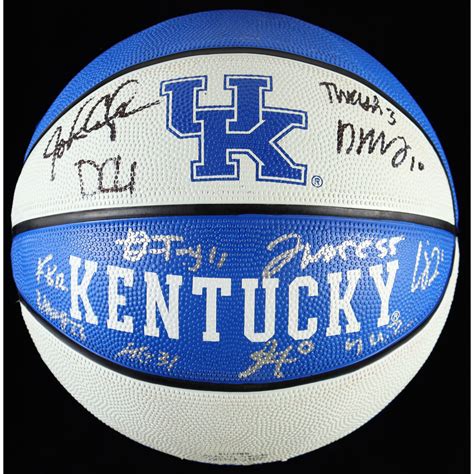 Kentucky Wildcats Logo Basketball Signed By 12 With John Calipari