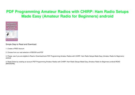 Ppt Pdf Programming Amateur Radios With Chirp Ham Radio Setups Made