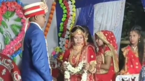 Viral Video Trending Bride Groom Video Groom Fell Down During Wedding Bride Shocked Trending