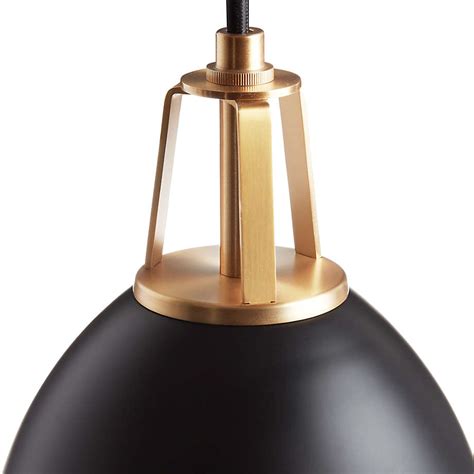 Maddox Black Dome Small Pendant Light With Brass Socket Reviews Crate And Barrel