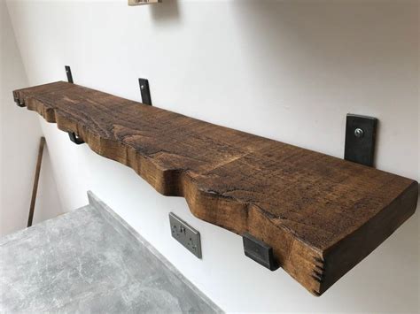 Live Edge Lipped Metal U Bracket Shelf Rustic Shelf 22 5cm 9inch UK 48