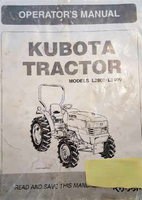 Kubota L2800 L3400 Operation manual PDF Download - Service manual Repair manual PDF Download