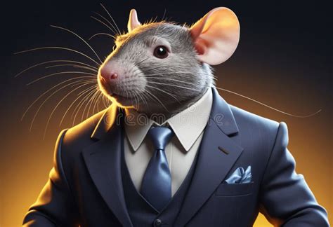 A Rat Dressed In A Formal Suit And Tie Rat Wearing Suit And Tie Stock