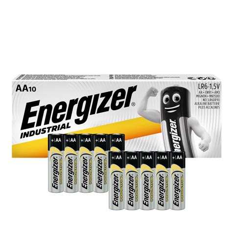 E8R05078 Energizer Industrial Alkaline Battery AA LR6 Pack Of 10