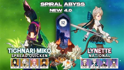 NEW SPIRAL ABYSS 4 0 9 C0 Tighnari Spread C0 Lynette National