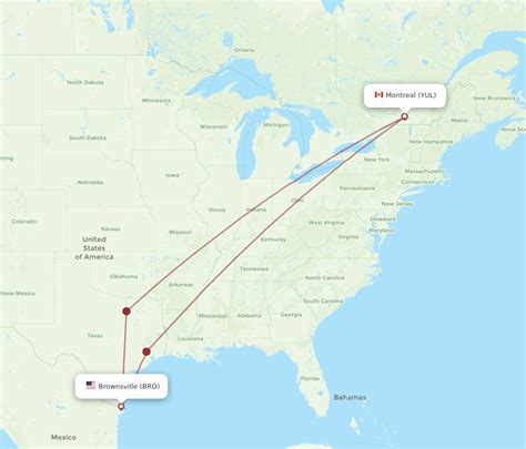 Flights From Montreal To Brownsville YUL To BRO Flight Routes