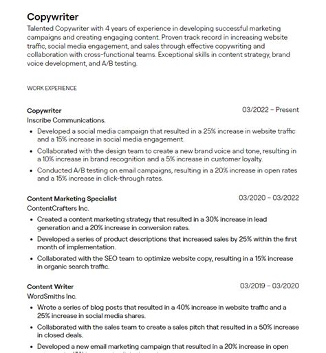 8 Copywriter Resume Examples With Guidance