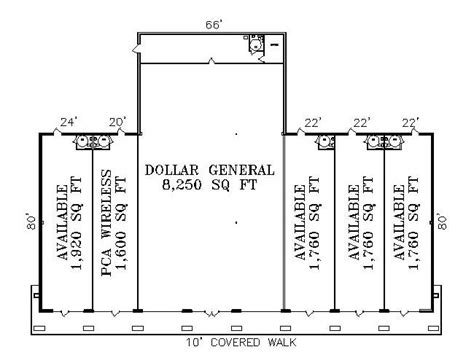 Strip Mall Floor Blueprints For A Strip In Ellettsville In