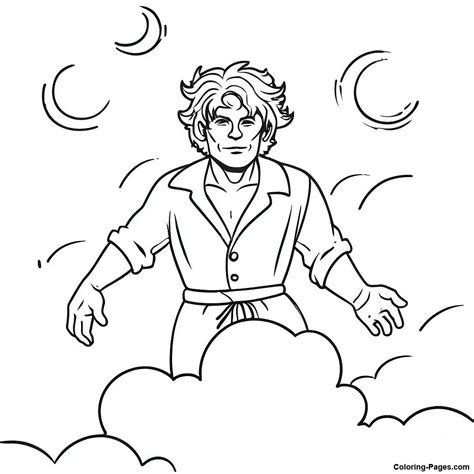 Sandman Surrounded By Clouds Coloring Page Coloring