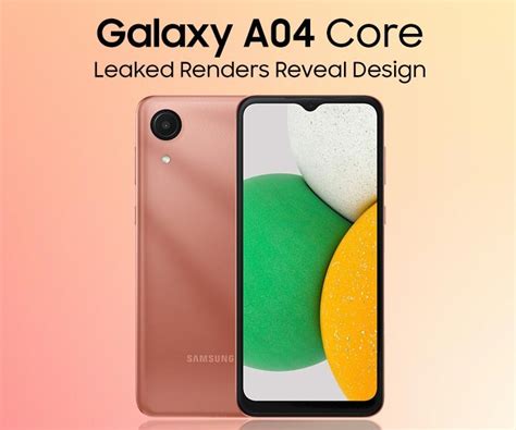 Samsung Galaxy A04 Core Featured In Leaked Renders Design And Color Options Revealed