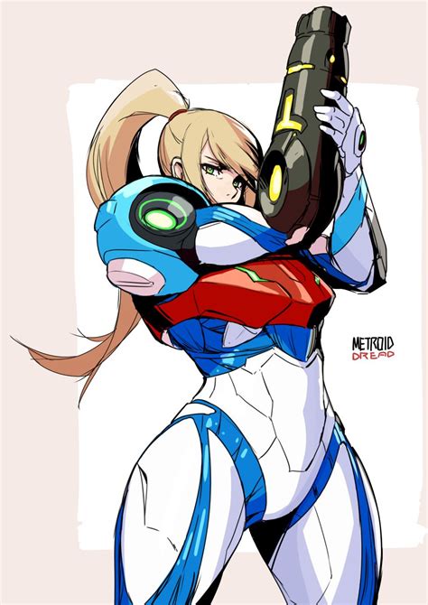 Safebooru 1girl Arm Cannon Armor Bangs Blonde Hair Blue Eyes Cowboy Shot Gun Highres Long Hair