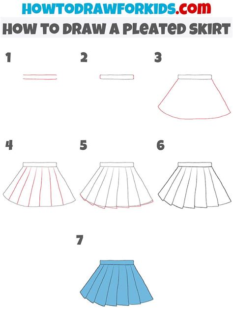 How To Draw A Pleated Skirt How To Draw Skirt Drawing Clothes Cute