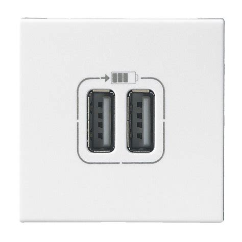 Mosaic Double Usb Blanc