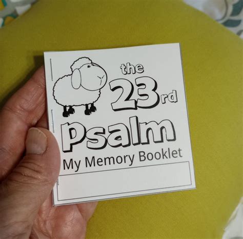 Bible Craft Psalm The Twenty Third Psalm Memory Booklet Christian